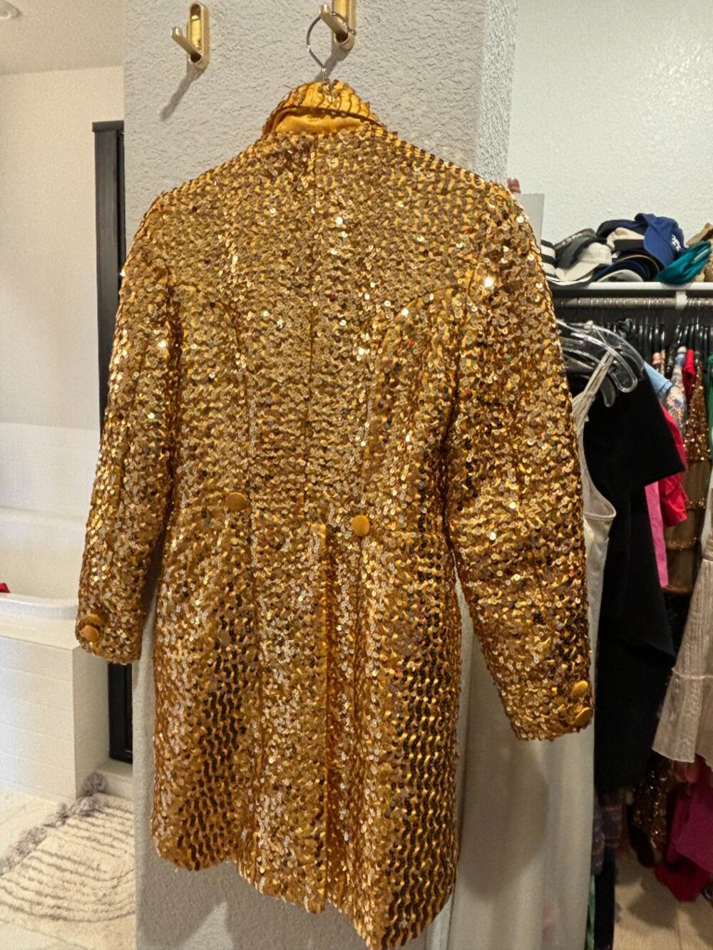 Vintage Sequin Gold Jacket with Tails - Picture 2 of 2